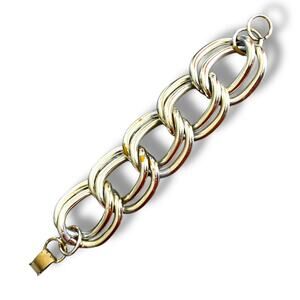 1970 Vintage Chunky Gold-Tone Chain Bracelet – Bold Statement Jewelry